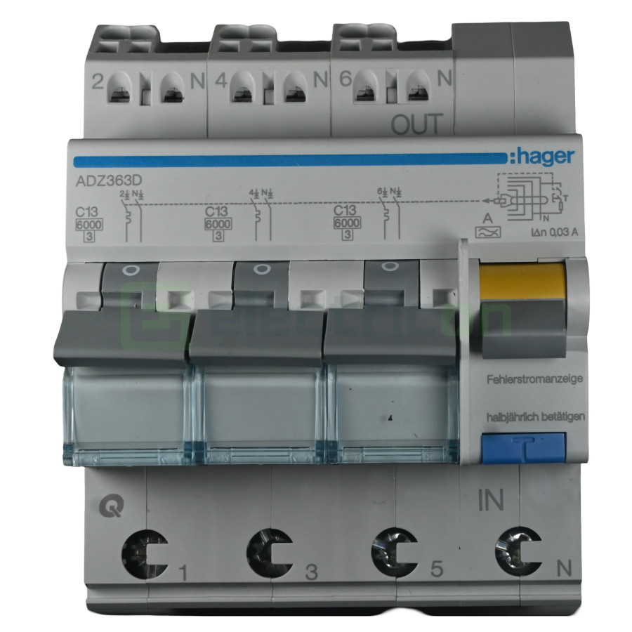 Disjunctor diferential 13A/30mA Hager - ADZ363D