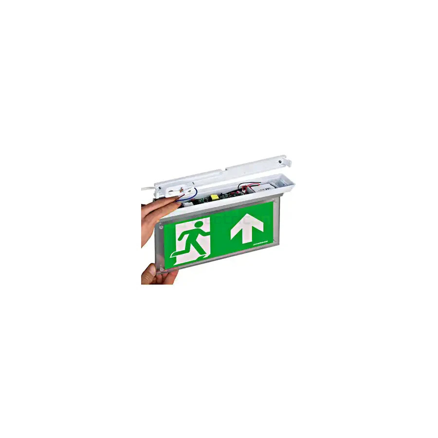Corp de iluminat de siguranță (tip EXIT) cu baterie K4 Autotest LED 3h 230VAC universal, Schrack, NLK4U403SC
