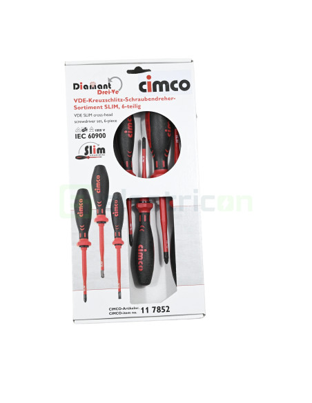 Set de 6 șurubelnițe izolate SLIM , Cimco, 11 7852 - Electricon.ro