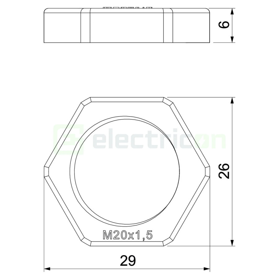 Contrapiuliţă M20, filet metric, negru, Obo Bettermann, 2049082