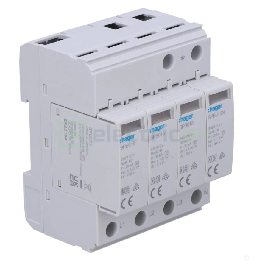 Descarcator supratensiune 4P 20kA T2 Hager - Electricon.ro