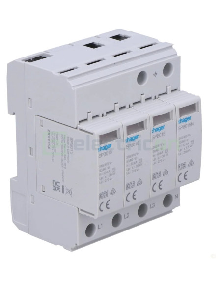 Descarcator supratensiune 4P 20kA T2 Hager - Electricon.ro
