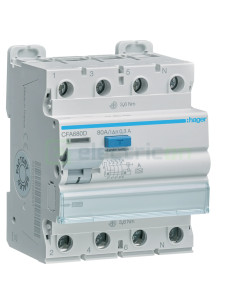 Intreruptor RCCB 80A/300mA Hager - CFA680D