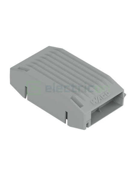 Conector Wago Caseta Gelbox marimea 1, pentru seriile 221, conectori de maxim 4 mmp, gri, IPX8, Wago, 207-1372 – montaj rapid și