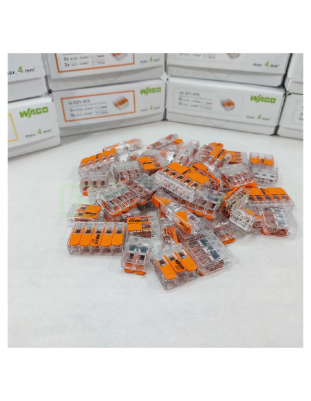Conector Wago Pachet cleme Wago seria 221 (412, 413, 415, 2411) – montaj rapid și sigur în aplicații electrice diverse