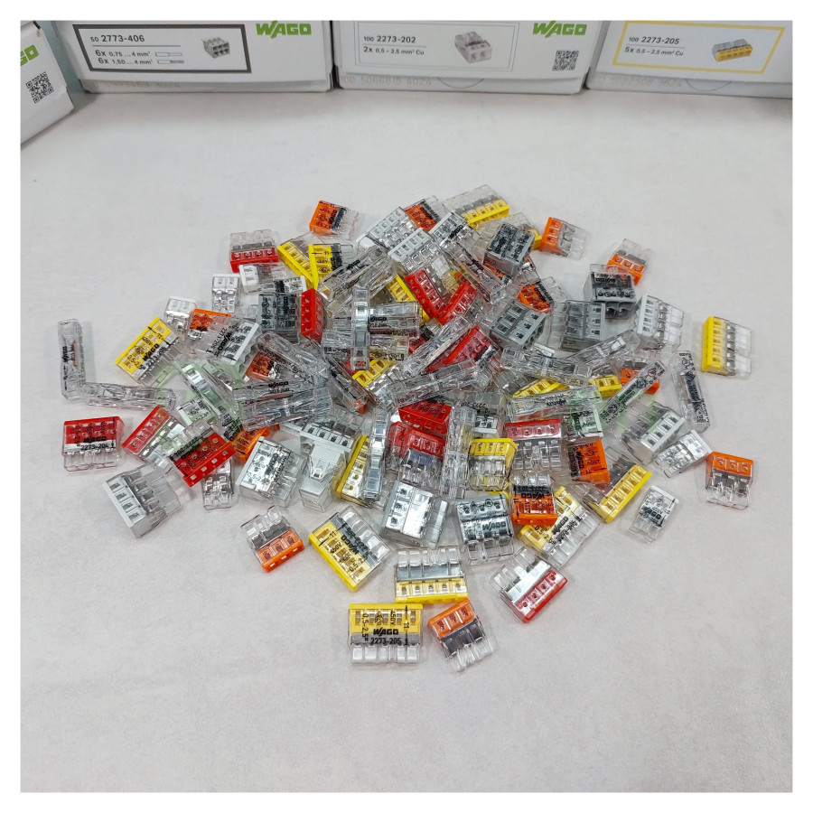Conector Wago Pachet cleme Wago seria 2273 (202, 203, 204, 205, 208, 2401, 406) – montaj rapid și sigur în aplicații electrice d