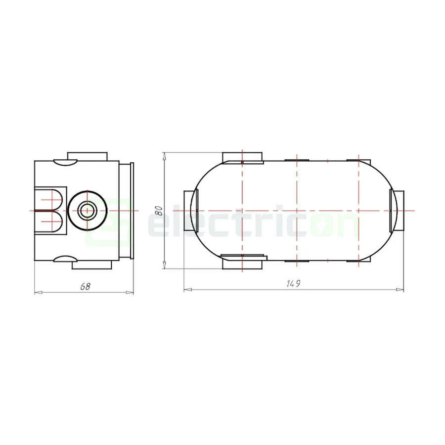 Doză aparataj, dublă, sub tencuială, Ø68 mm, etanșă, cu buzunar, ECON, Kaiser, 1656-21