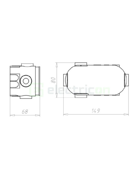 Doză aparataj, Ø60 mm, etanșă, cu buzunar, ECON, Kaiser, 1068-21