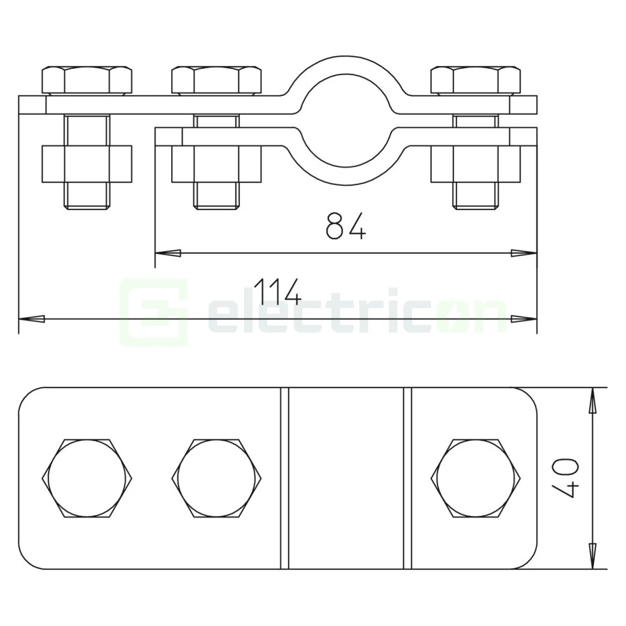 Brida de cuplare, pt electrod OMEX, 2730 20 VA, 20mm, OBO Bettermann, 5001 366
