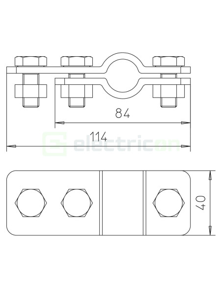 Brida de cuplare, pt electrod OMEX, 2730 20 VA, 20mm, OBO Bettermann, 5001 366