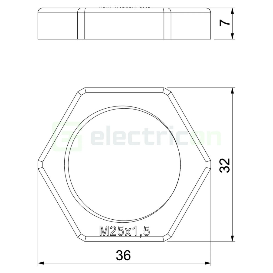 Contrapiuliţă, filet metric, gri deschis M25 x 1.5 SW LGR PS, OBO Bettermann, 2049 546