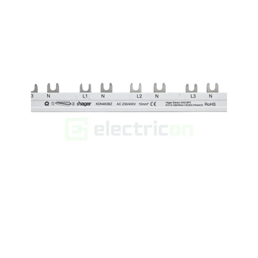Bareta alimentare 3P 80A Hager KDN463BZ