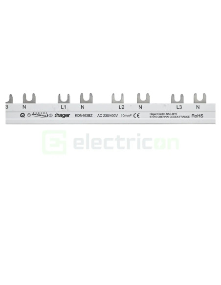 Bareta alimentare 3P 80A Hager KDN463BZ
