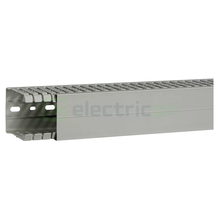 Canal cablu pieptene, BA7A 80x60mm PVC gri, Hager,BA7A80060 - Electricon.ro