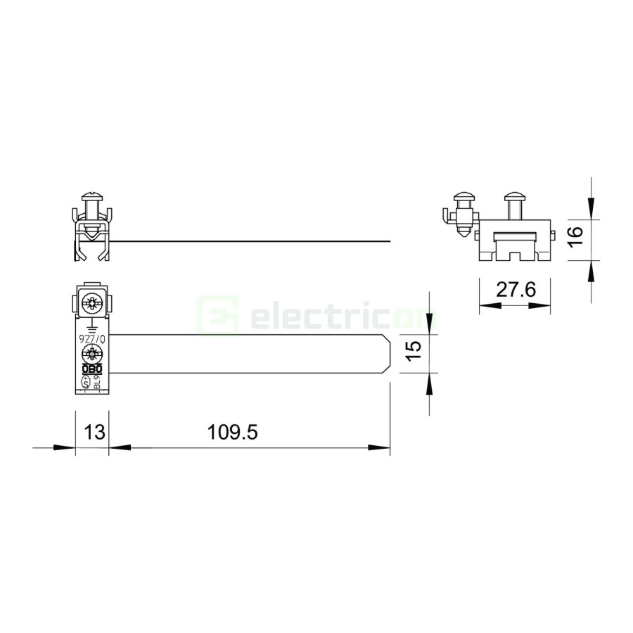 Colier banda de impamantare, nichelata din otel, 927 0, d 109,5mm, OBO Bettermann, 5057 507