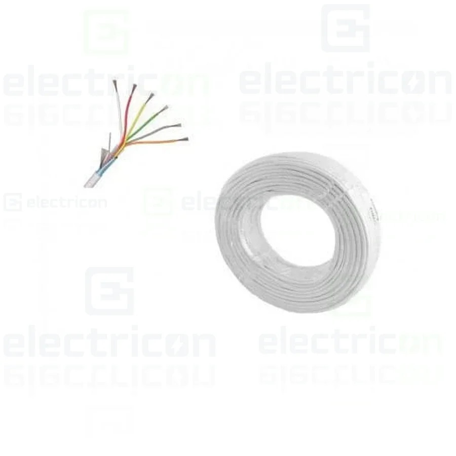 Cablu alarma 6 fire multiecranate + fir masă Cupru 6x0.22mm, TED Electric, TED002310 - Electricon.ro