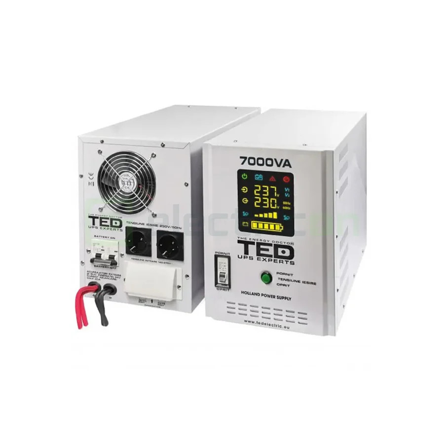 UPS 7000VA 5000W, cu suport de 4 acumulatori (neinclusi), TED Electric, TED001696