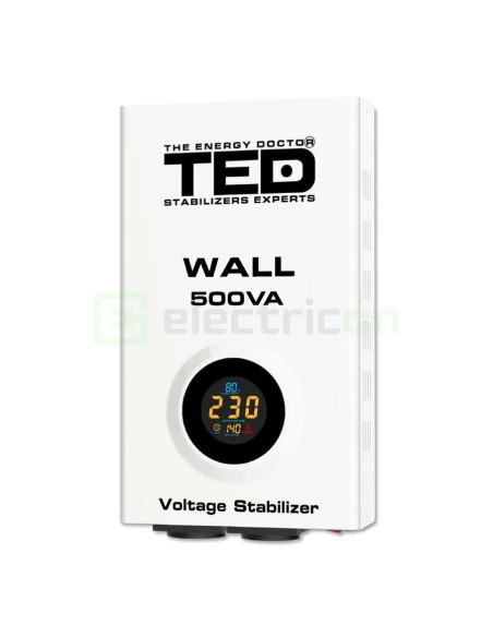 Stabilizator retea maxim 500VA LCD cu 2 iesiri shucko, TED002174