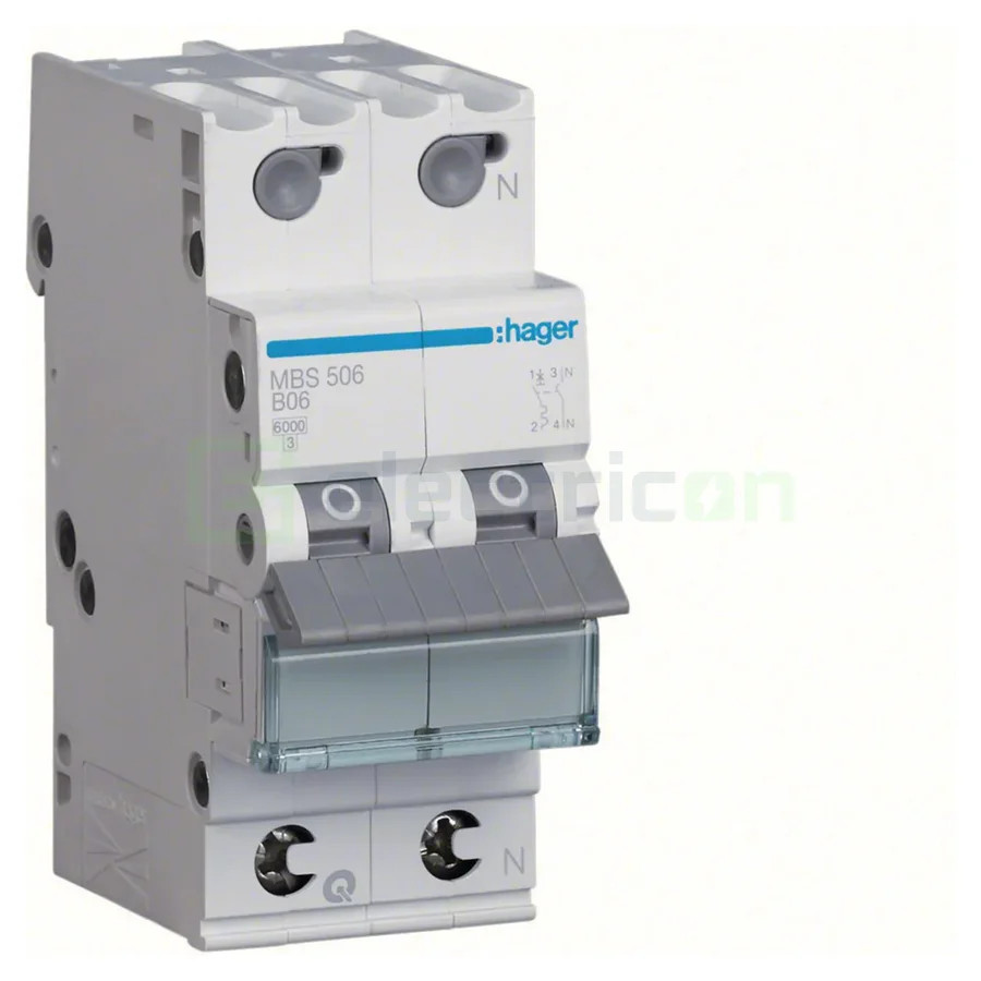 Intrerupator MCB B6A Hager - MBS506