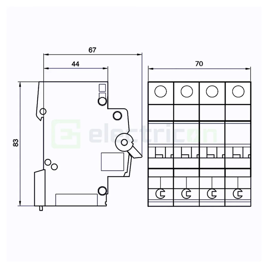 Disjunctor MCB N/AA Hager 4P