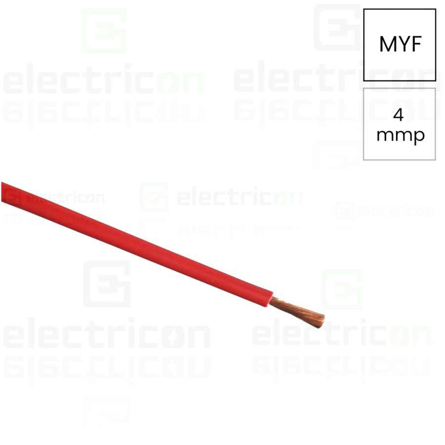 Conductor H07V-K 1x4 mm² (MYF 1x4) rosu - Electricon.ro