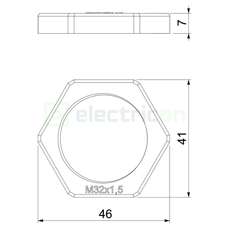 Contrapiuliță, filet metric, M32 x1.5, 116 M32 LGR PS, gri deschis, OBO Bettermann, 2049 554