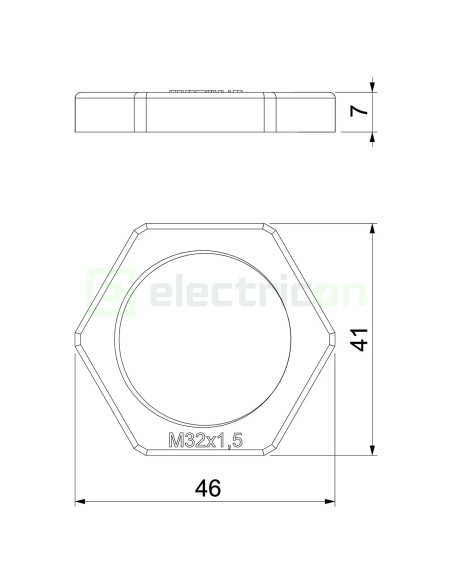 Contrapiuliță, filet metric, M32 x1.5, 116 M32 LGR PS, gri deschis, OBO Bettermann, 2049 554