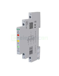 Indicator LED modular roșu/galben/verde Slim trifazic 230 V LK‑703K