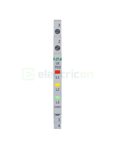 Indicator LED modular roșu/galben/verde Slim trifazic 230 V LK‑703K 2
