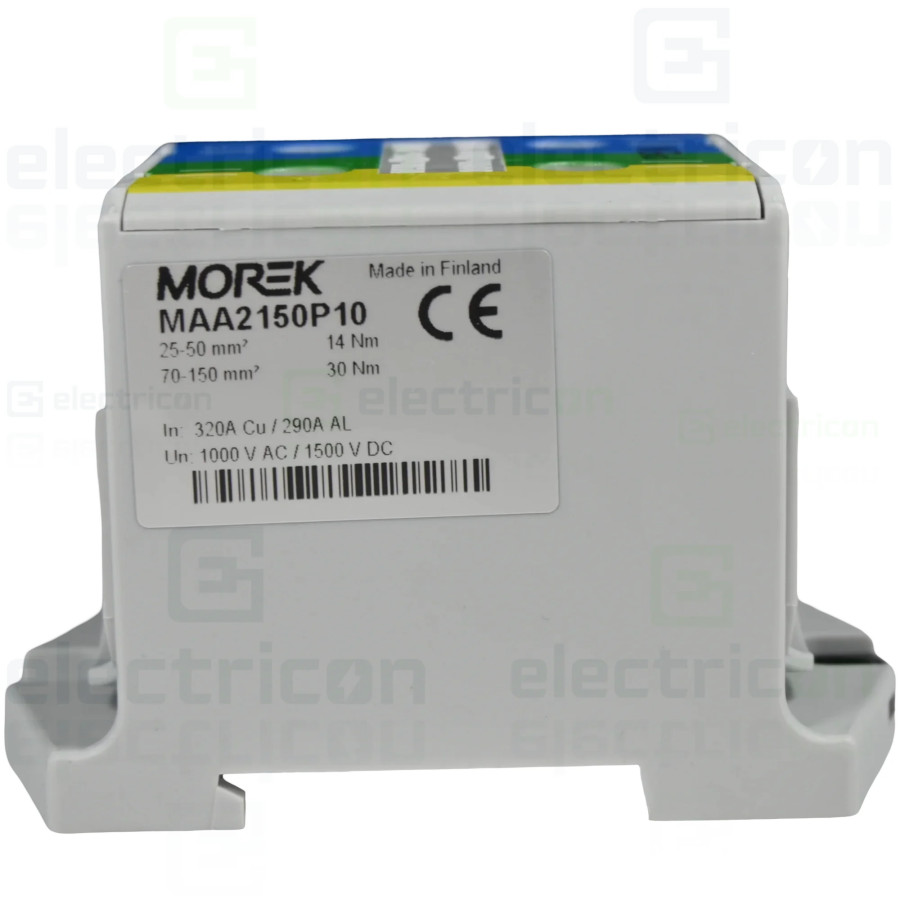 Clemă de derivație Clemă pe șină 2x150/2x150mm2 verde/galben/albastru OTL-PEN150 Morek MAA2150P10 – montaj rapid și sigur în apl