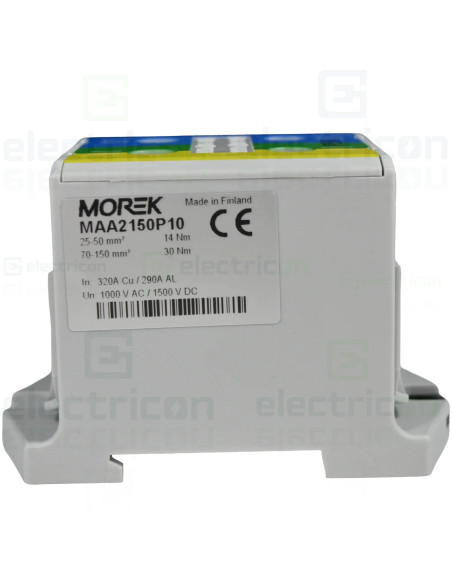 Clemă de derivație Clemă pe șină 2x150/2x150mm2 verde/galben/albastru OTL-PEN150 Morek MAA2150P10 – montaj rapid și sigur în apl