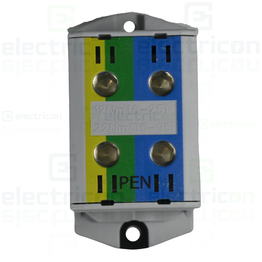 Clemă de derivație Clemă pe șină 2x95/2x95mm2 verde/galben/albastru Morek MAA2095P10 – montaj rapid și sigur în aplicații electr