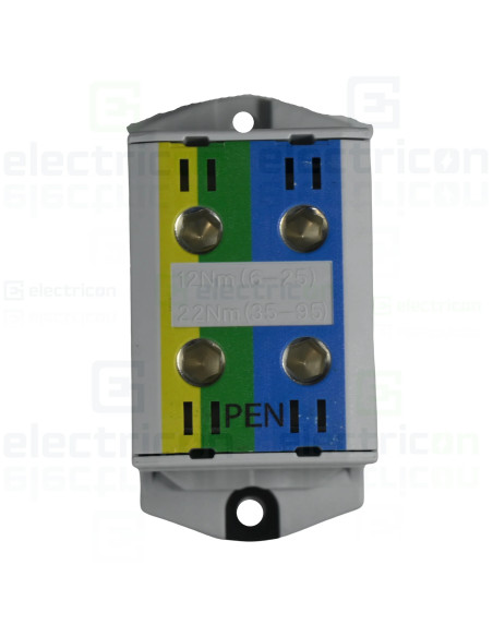 Clemă de derivație Clemă pe șină 2x95/2x95mm2 verde/galben/albastru Morek MAA2095P10 – montaj rapid și sigur în aplicații electr