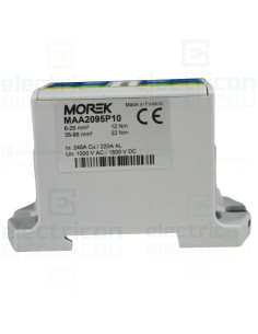 Clemă de derivație Clemă pe șină 2x95/2x95mm2 verde/galben/albastru Morek MAA2095P10 – montaj rapid și sigur în aplicații electr 2