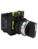 Intrerupator - Selector cu manetă - 3 poziții (1-0-2) 5A 230V 1NO/1NC IP65 Tracon Electric NYK3-S31BK