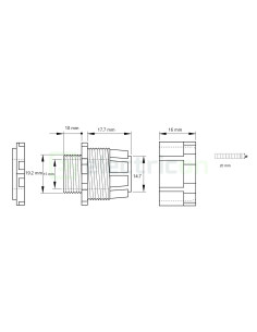 Conector pentru tub flexibil, M20, Tracon, GCS-20 - Electricon.ro 2