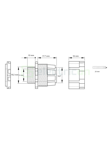 Conector pentru tub flexibil, M20, Tracon, GCS-20 - Electricon.ro