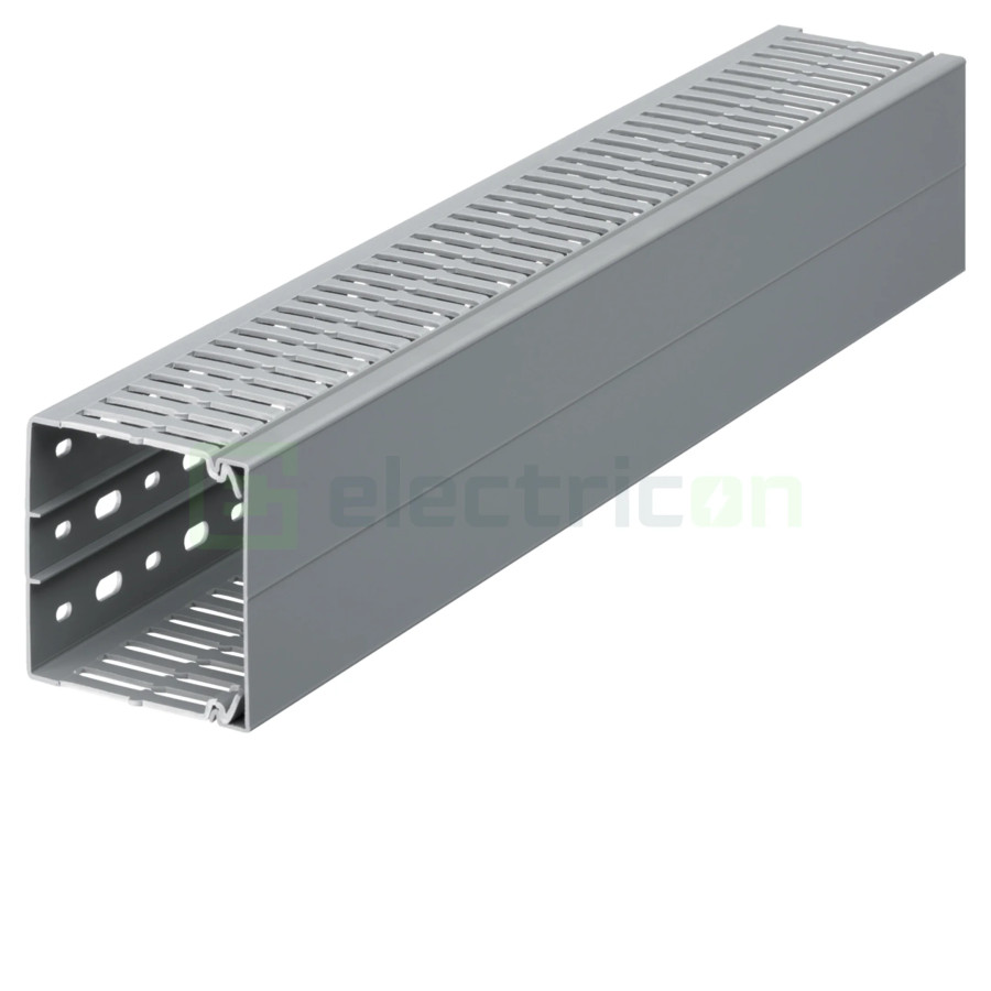 Canal cablu pieptane, perforat cu capac 80x80mm, Hager, BA7A80080 - Electricon.ro