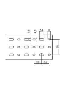 Canal cablu pieptane, perforat cu capac 80x80mm, Hager, BA7A80080 - Electricon.ro 2