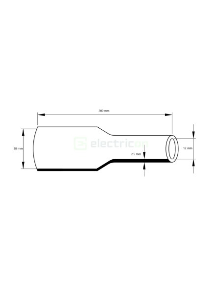 Tub Contractabil la rece, 28 12mm, L 200mm, Tracon Electric, HZS28-200