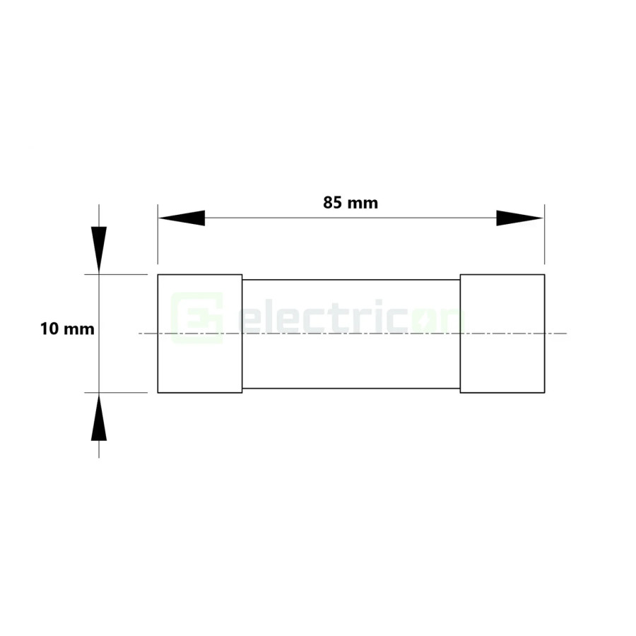 Siguranta fuzibila cilindrica fotovoltaica, 10x85mm, gPV, 1000VDC, 32A, 20kA, Tracon Electric, CFPV-10X85-32