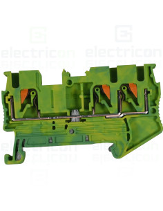 Clemă de derivație 5mm² Clema șir, împământare, 3 conexiuni, 2.5mm², galben-verde, PT 2,5-TWIN-PE, Phoenix Contact, 3209565 – mo
