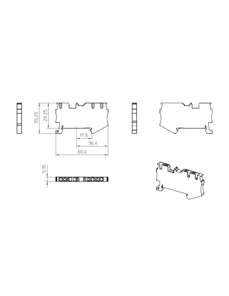 Clemă de derivație 5mm² Clema șir, împământare, 3 conexiuni, 2.5mm², galben-verde, PT 2,5-TWIN-PE, Phoenix Contact, 3209565 – mo