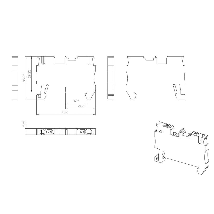 Clemă de derivație Clema șir, 3 conexiuni, 2.5mm2, gri, PT 2,5-TWIN, Phoenix Contact, 3209549 – montaj rapid și sigur în aplicaț