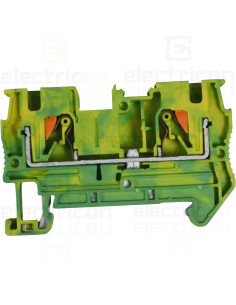 Clemă de derivație Clema șir, împământare, 2 conexiuni, 4mm2, galben-verde, PT 4-PE Phoenix Contact, 3211766 – montaj rapid și s