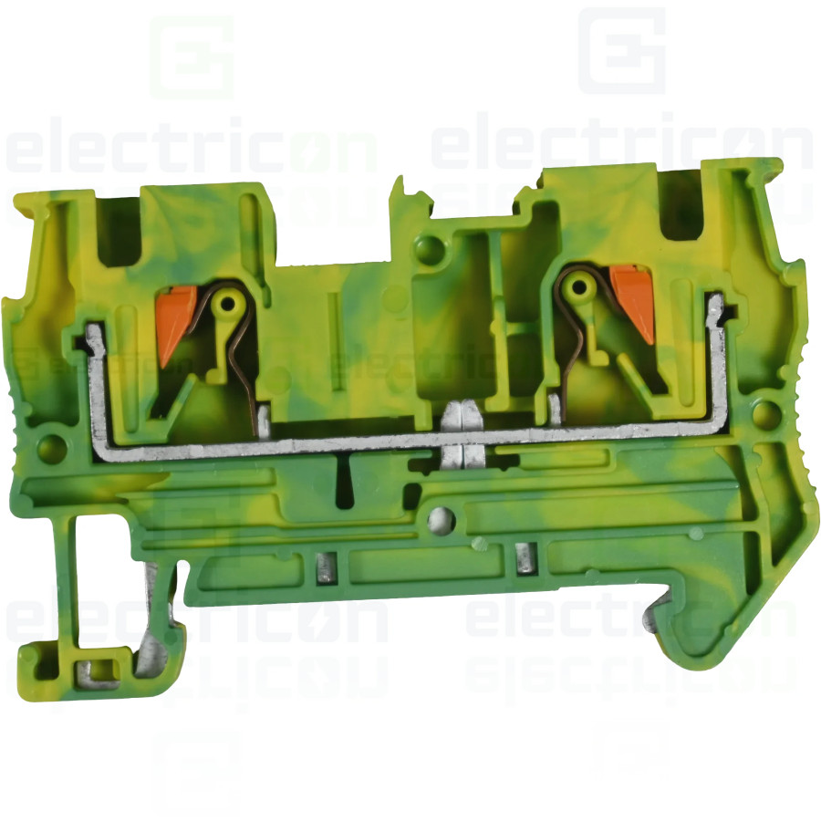 Clemă de derivație Clema șir, împământare, 2 conexiuni, 4mm2, galben-verde, PT 4-PE Phoenix Contact, 3211766 – montaj rapid și s