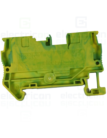 Clemă de derivație Clema șir, împământare, 2 conexiuni, 4mm2, galben-verde, PT 4-PE Phoenix Contact, 3211766 – montaj rapid și s