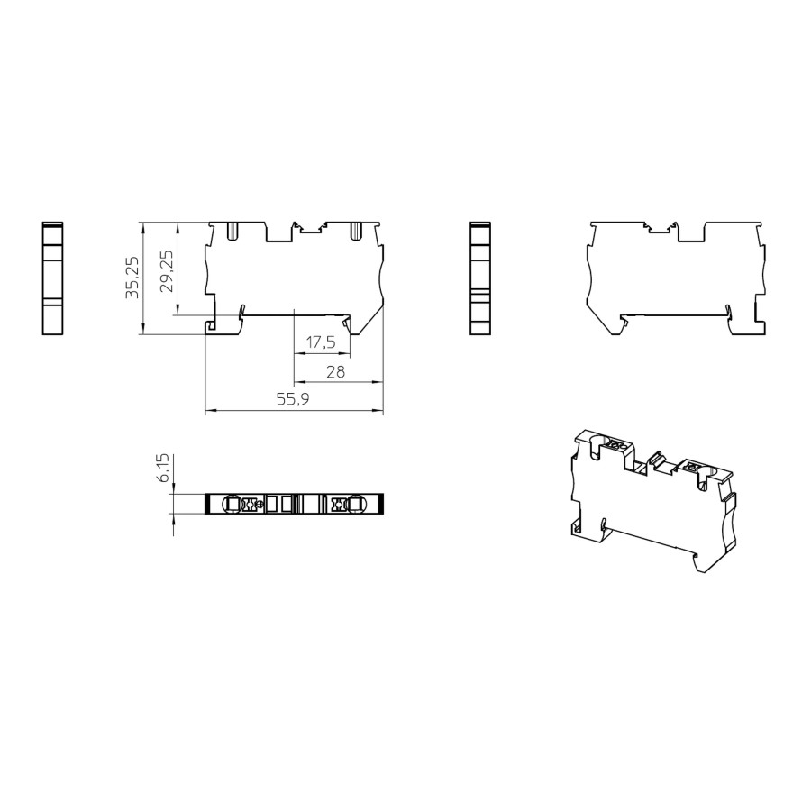Clemă de derivație Clema șir, împământare, 2 conexiuni, 4mm2, galben-verde, PT 4-PE Phoenix Contact, 3211766 – montaj rapid și s