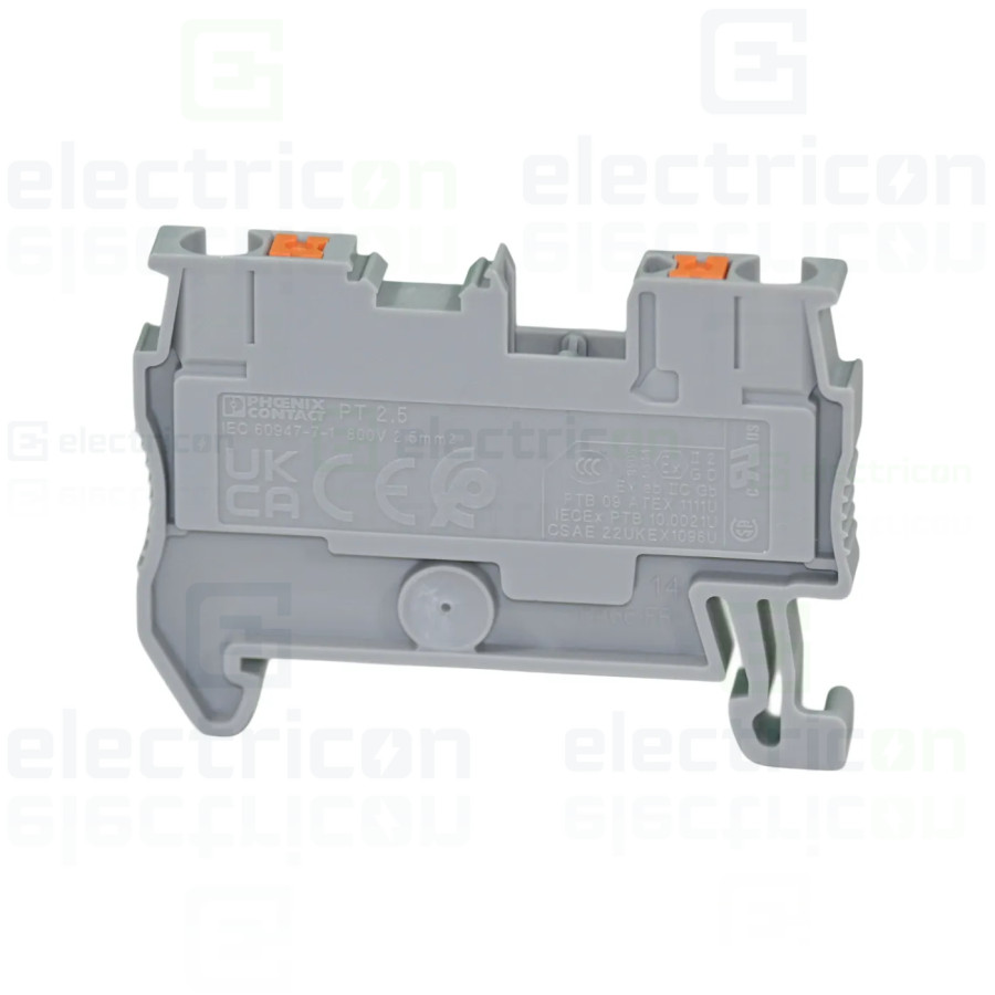Clemă de derivație Clema șir, 2 conexiuni, 2.5mm2, gri, PT 2,5 Phoenix Contact, 3209510 – montaj rapid și sigur în aplicații ele