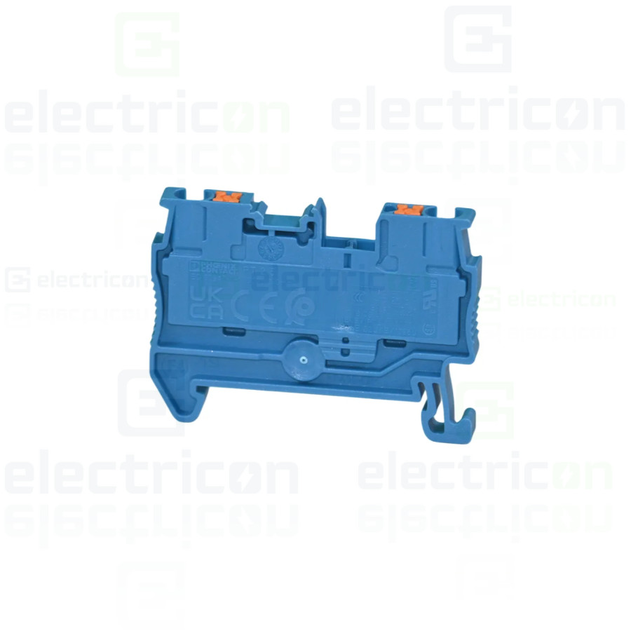 Clemă de derivație Clema șir, 2 conexiuni, 2.5mm2, albastru, PT 2,5 BU Phoenix Contact, 3209523 – montaj rapid și sigur în aplic